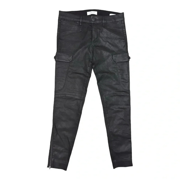 Habitual Denim Annex Onyx High Rise Cargo Pants Skinny Zipper Leg Stretchy - Picture 3 of 12